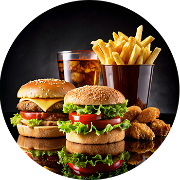 Veg burger and fries