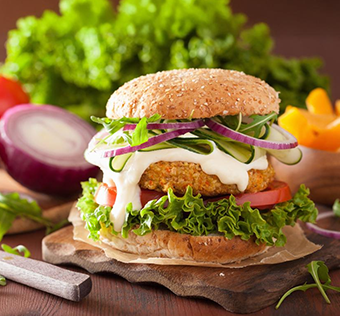 Veg burger with lettuce